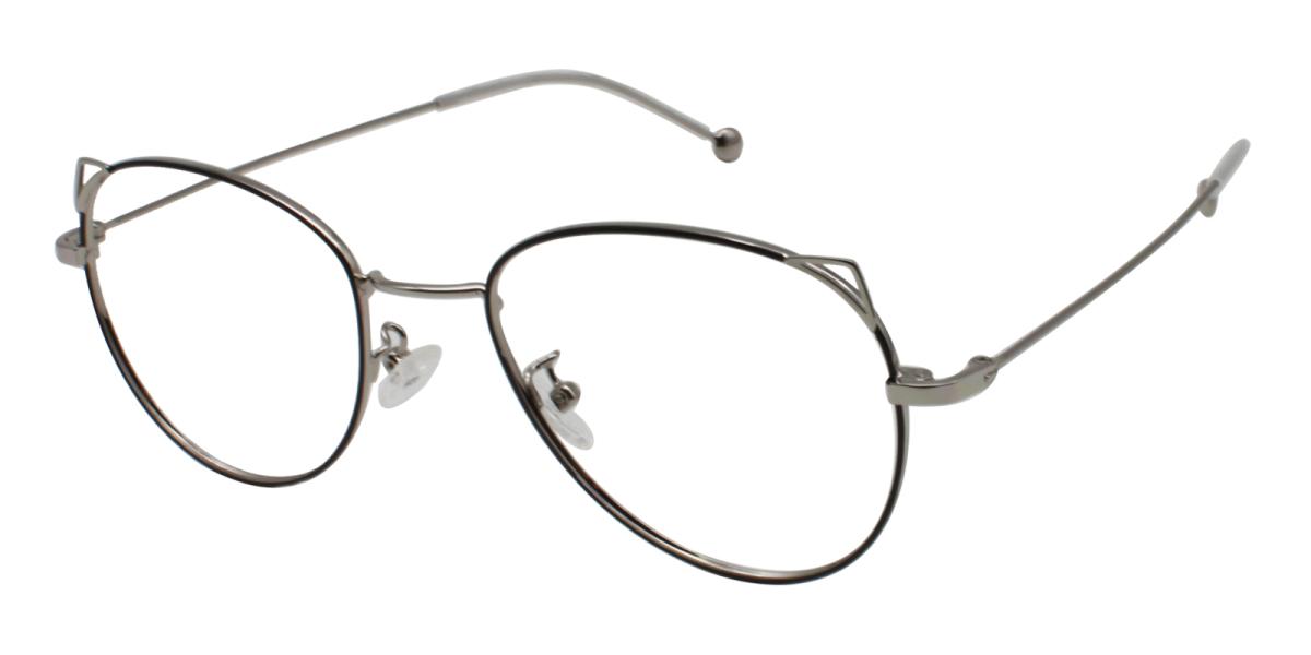 24.49 Silver Metal Eyeglasses , NosePads Frames from ABBE Glasses
