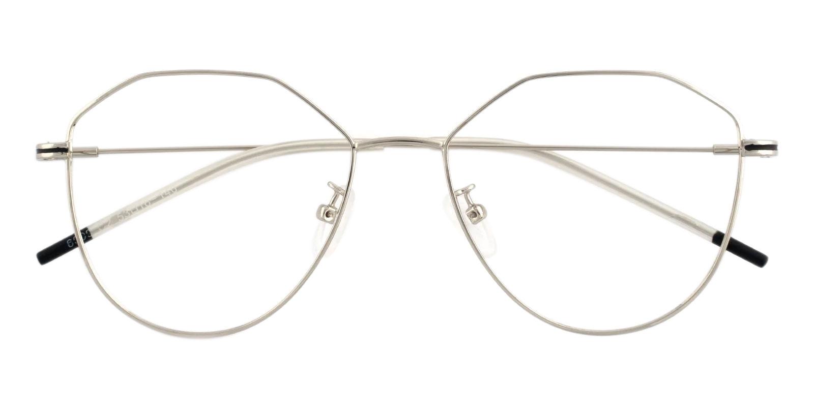 Layla Silver Metal Eyeglasses , Lightweight , NosePads Frames from ABBE Glasses