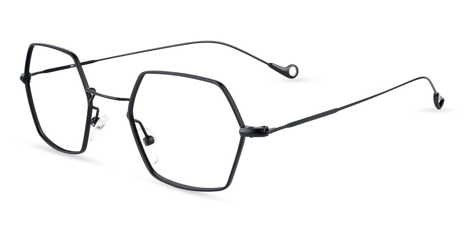 Crystal Black Metal Eyeglasses , NosePads Frames from ABBE Glasses