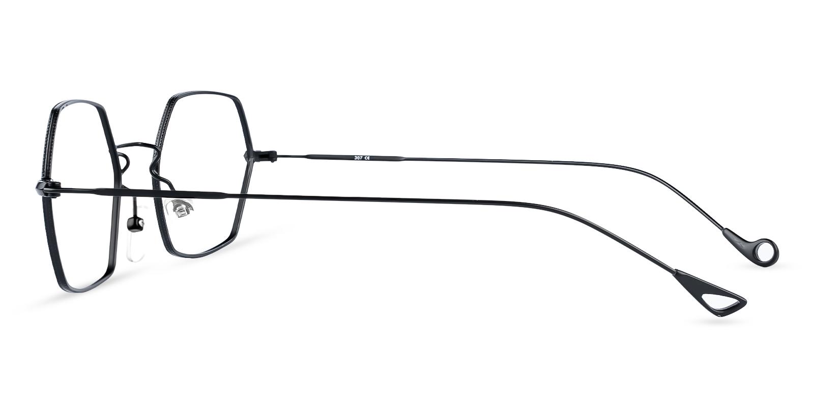 Crystal Black Metal Eyeglasses , NosePads Frames from ABBE Glasses