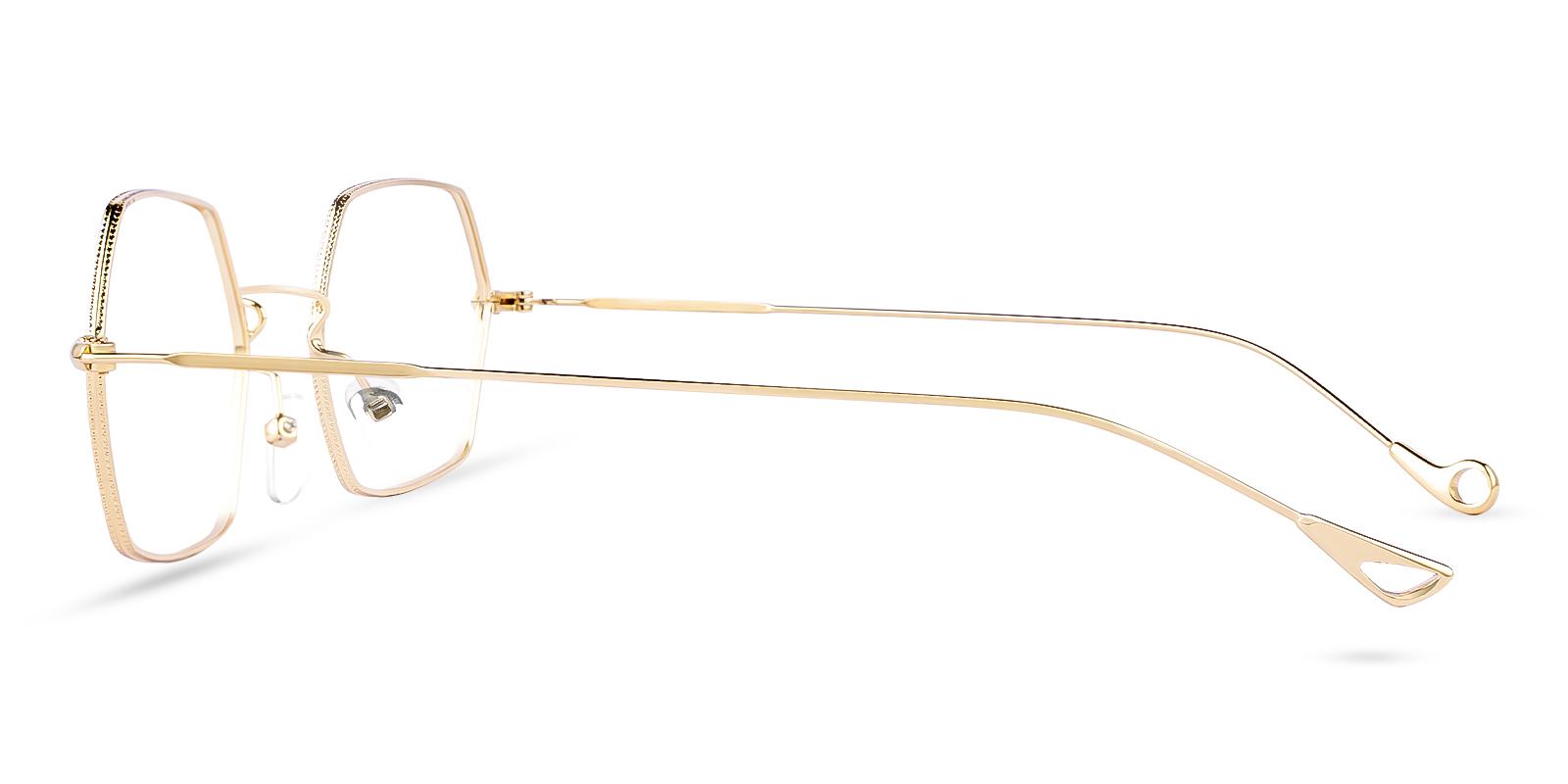 Crystal Gold Metal Eyeglasses , NosePads Frames from ABBE Glasses
