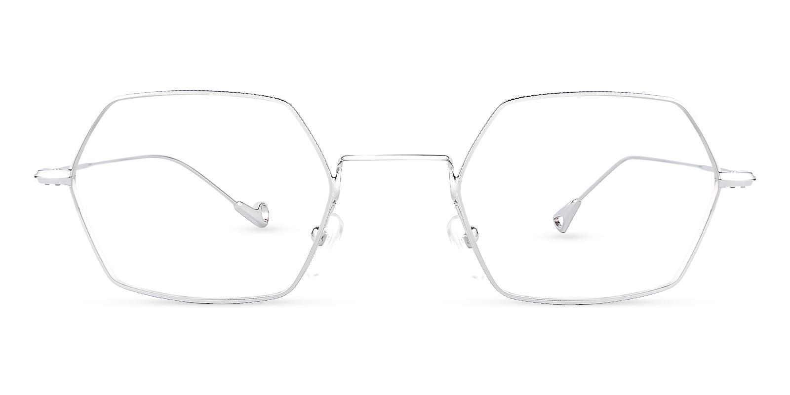 Crystal Silver Metal Eyeglasses , NosePads Frames from ABBE Glasses