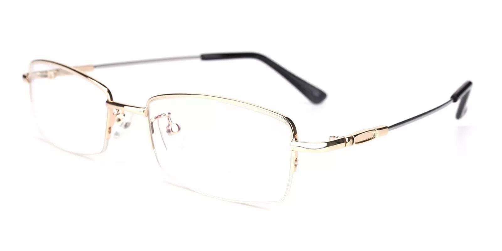 Benjamin Gold Metal Eyeglasses , NosePads Frames from ABBE Glasses