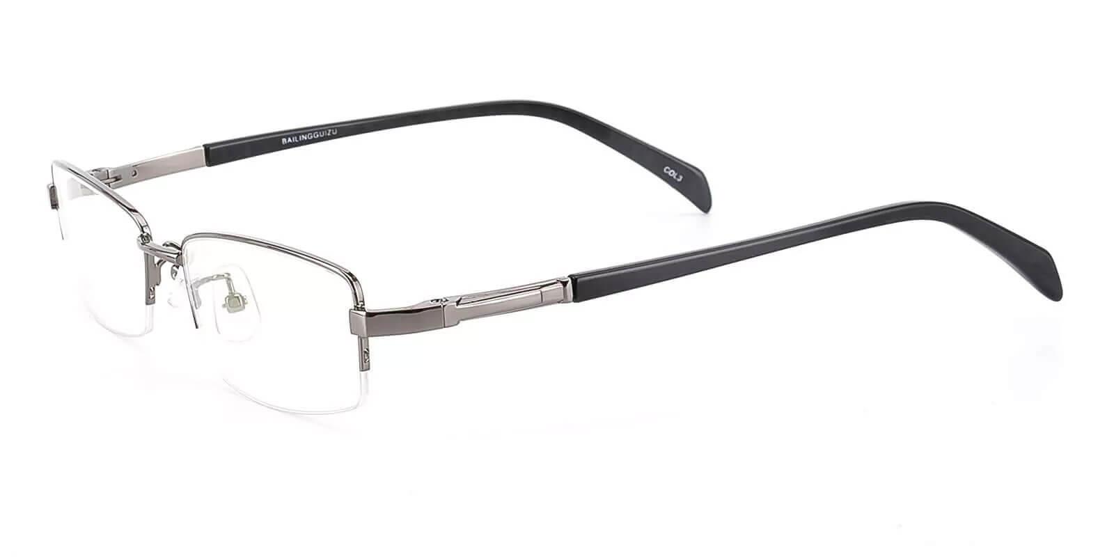 Michael Gun Metal Eyeglasses , NosePads , SpringHinges Frames from ABBE Glasses