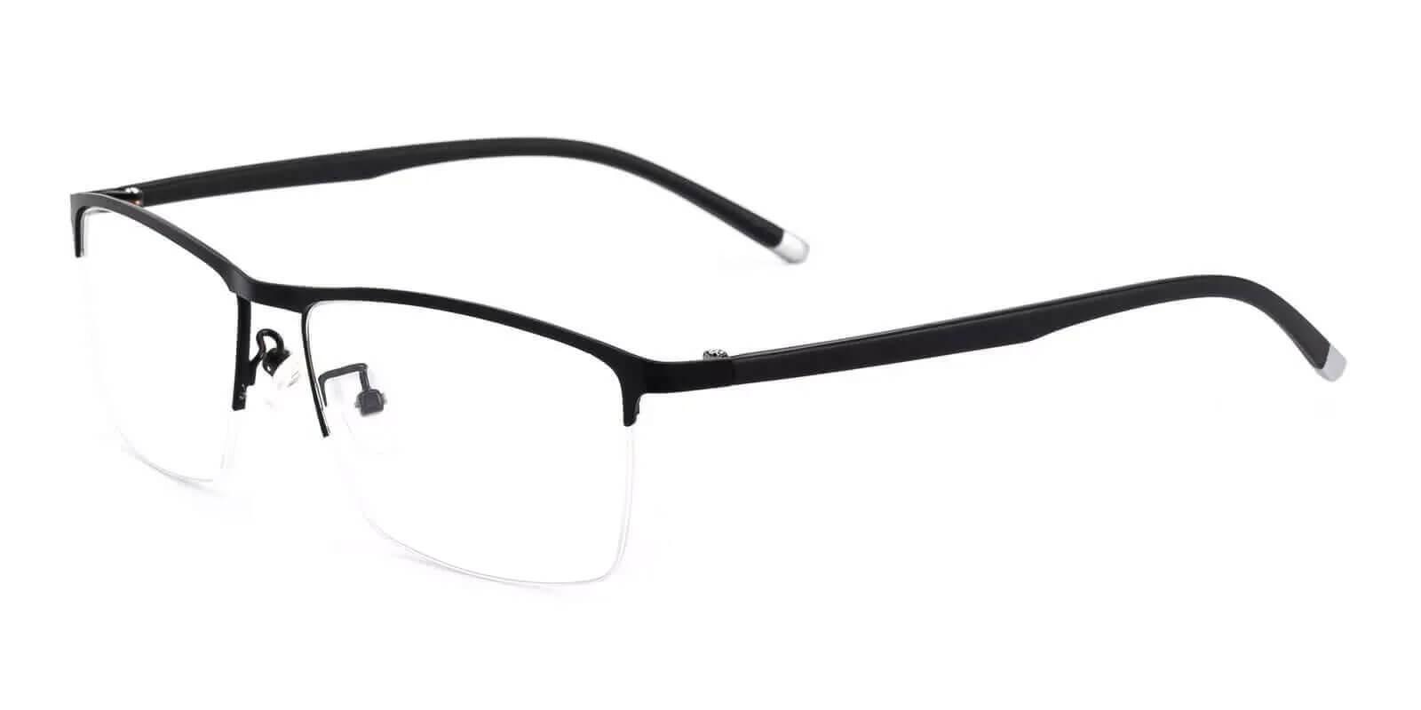 Wyatt Black Metal Eyeglasses , NosePads Frames from ABBE Glasses