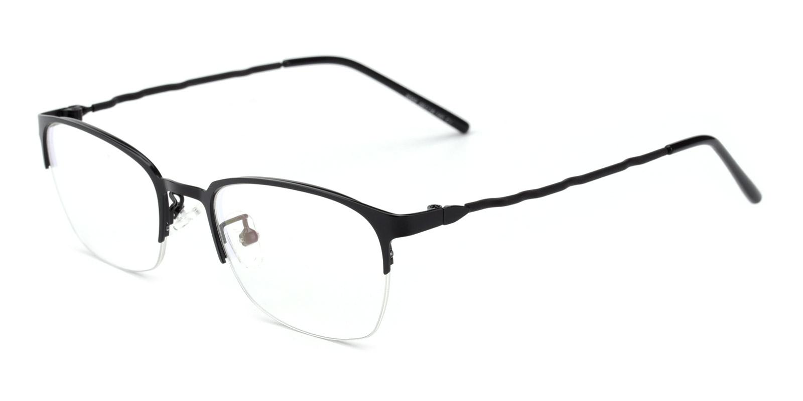 Lassiter Black Metal Eyeglasses , NosePads Frames from ABBE Glasses