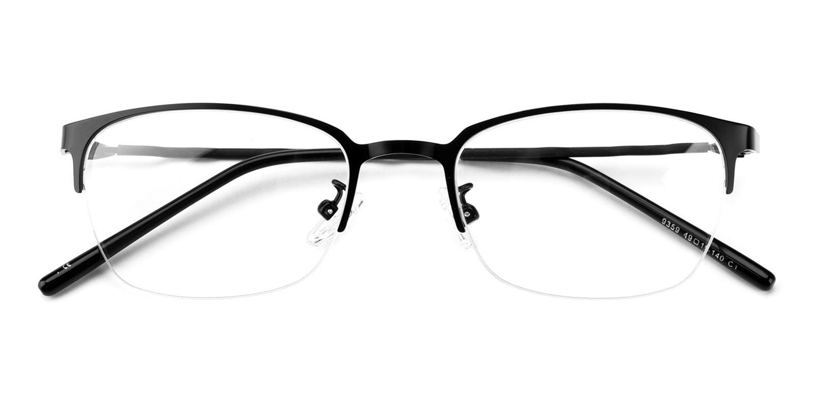 Lassiter Black Metal Eyeglasses , NosePads Frames from ABBE Glasses