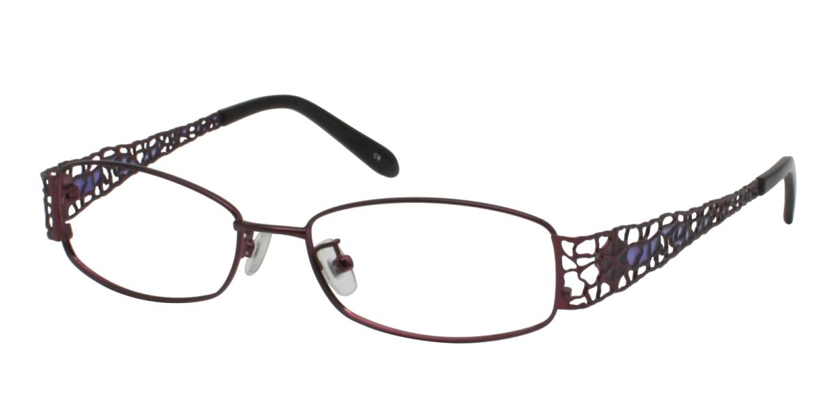 24.49 Purple Metal Eyeglasses , NosePads Frames from ABBE Glasses