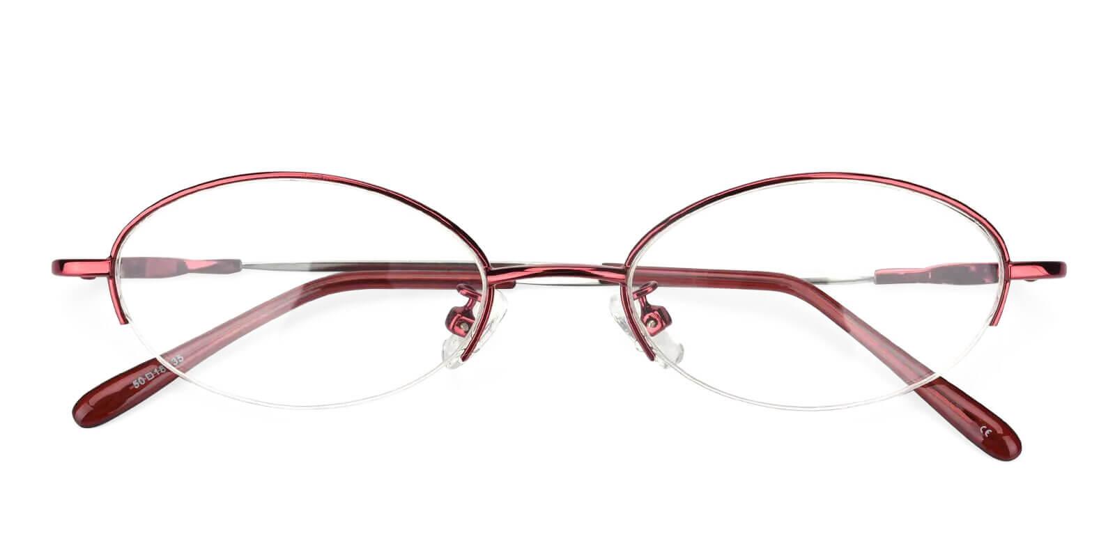 Lily Red Metal Eyeglasses , NosePads Frames from ABBE Glasses