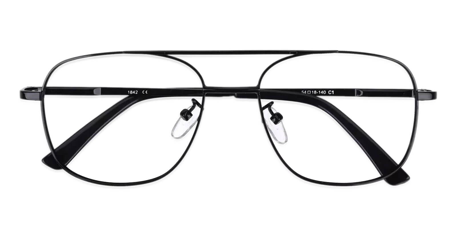 Gatewood  Black Metal Eyeglasses , NosePads , SpringHinges Frames from ABBE Glasses
