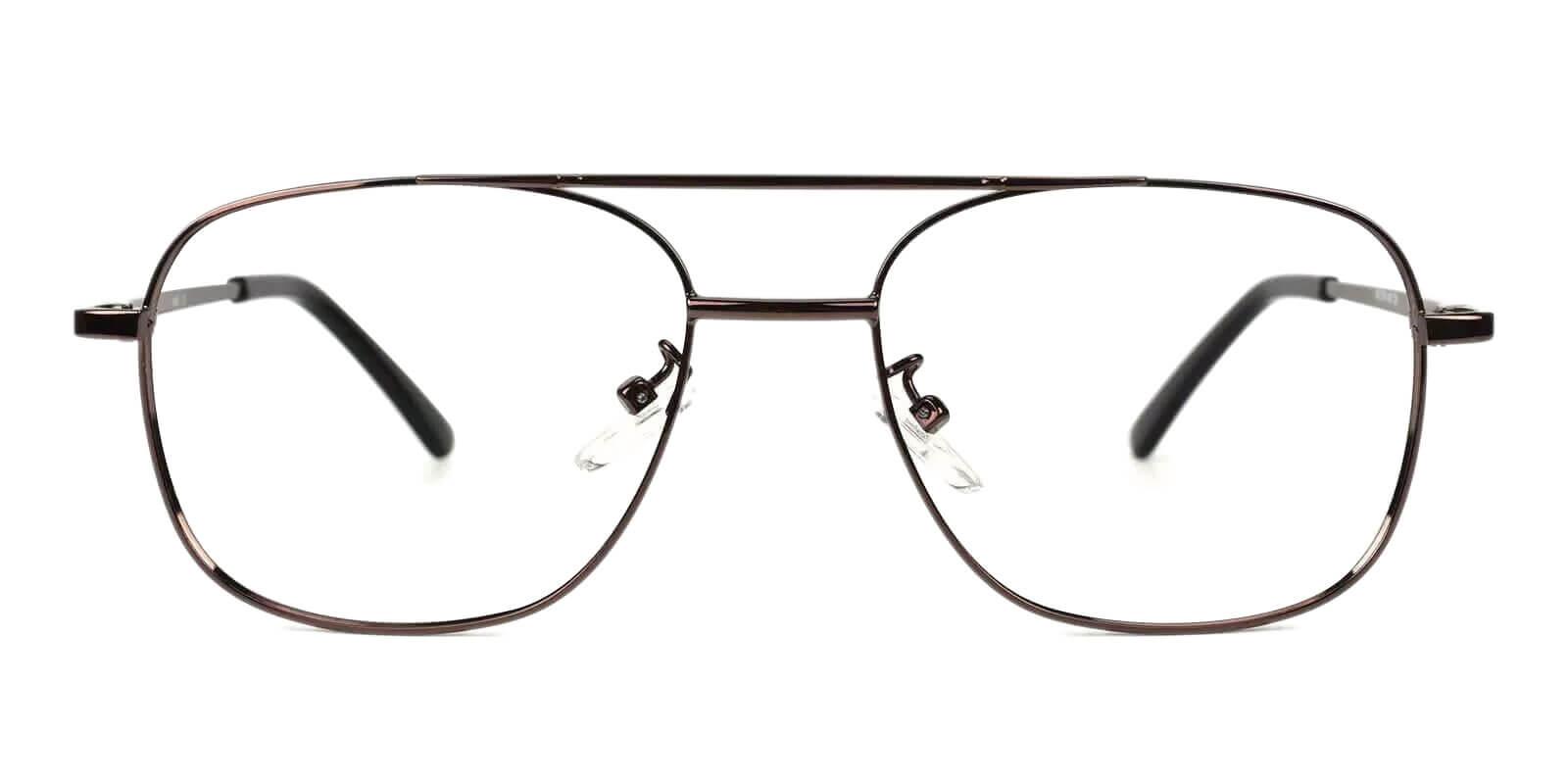 Gatewood Brown Metal Eyeglasses , NosePads , SpringHinges Frames from ABBE Glasses