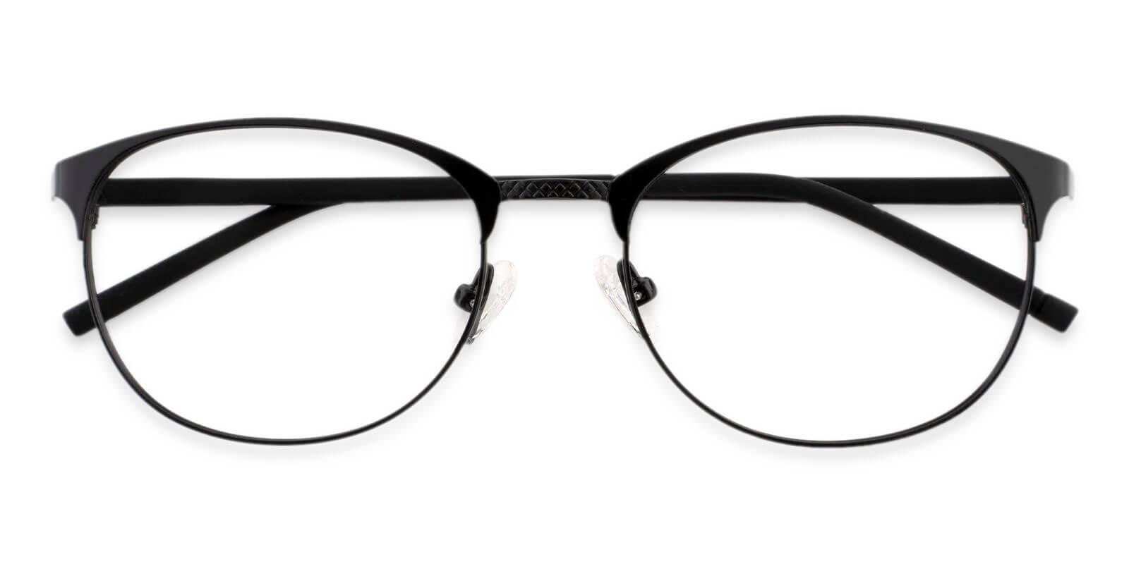 Emily Black Metal Eyeglasses , Lightweight , NosePads Frames from ABBE Glasses