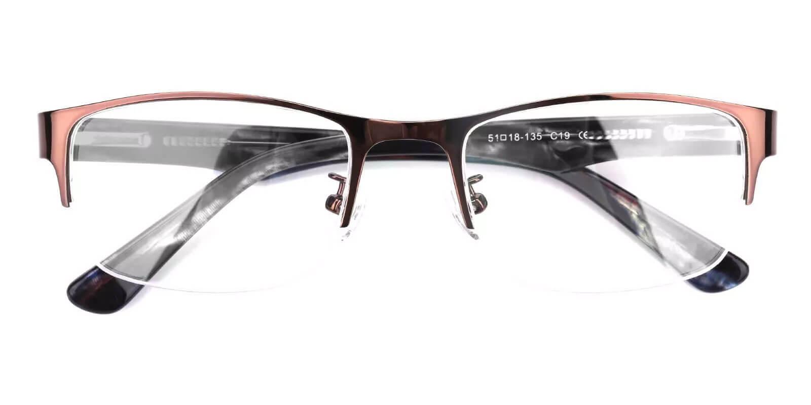 Julian Brown Metal Eyeglasses , NosePads , SpringHinges Frames from ABBE Glasses