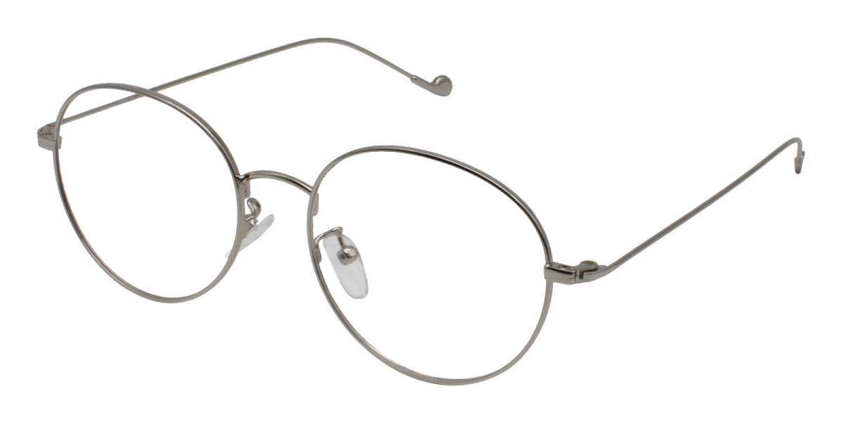 24.49 Silver Metal Eyeglasses , Lightweight , NosePads Frames from ABBE Glasses