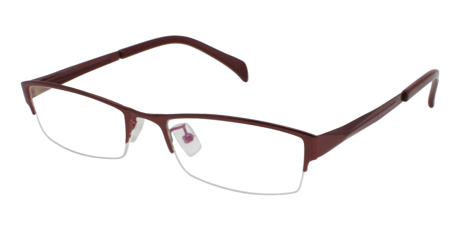 Riley Red Metal Eyeglasses , NosePads Frames from ABBE Glasses