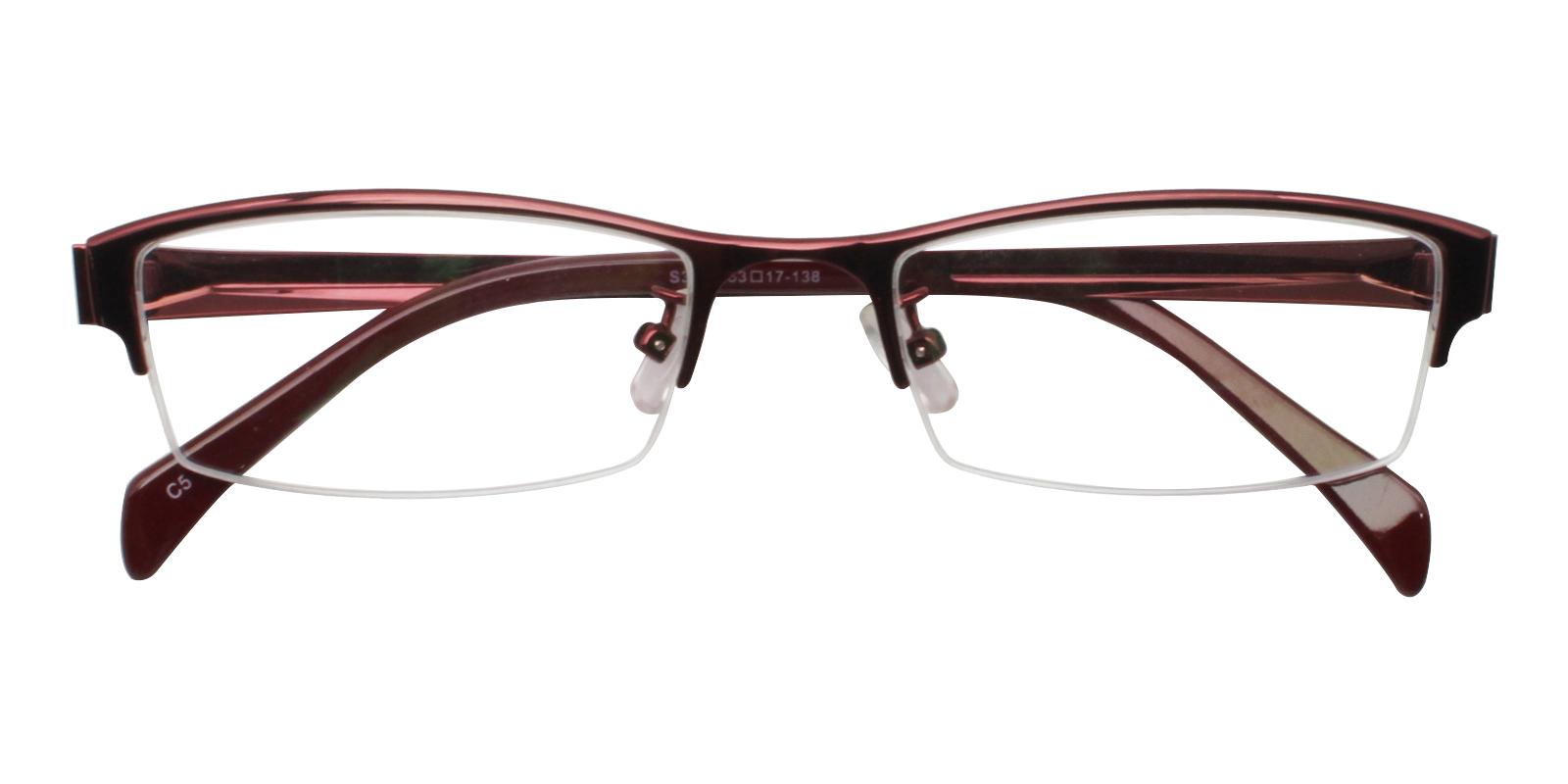 Riley Red Metal Eyeglasses , NosePads Frames from ABBE Glasses