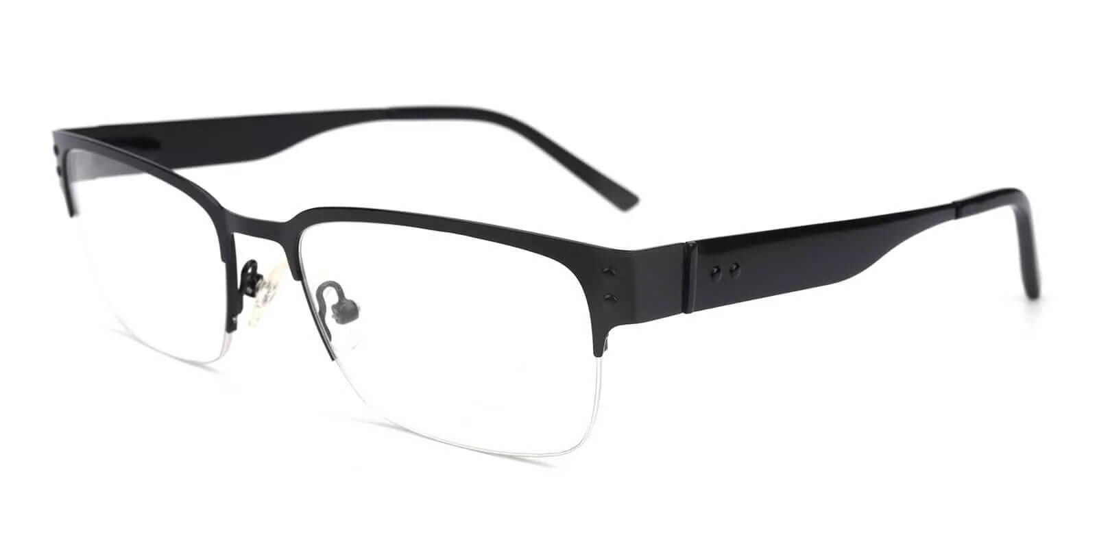 Levi Black Metal Eyeglasses , NosePads Frames from ABBE Glasses