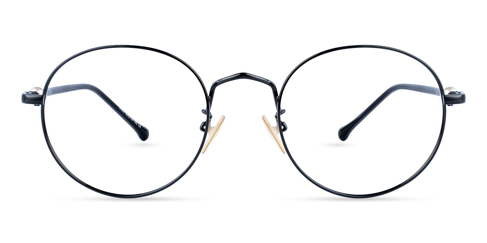 Durns Black Metal Eyeglasses , NosePads Frames from ABBE Glasses