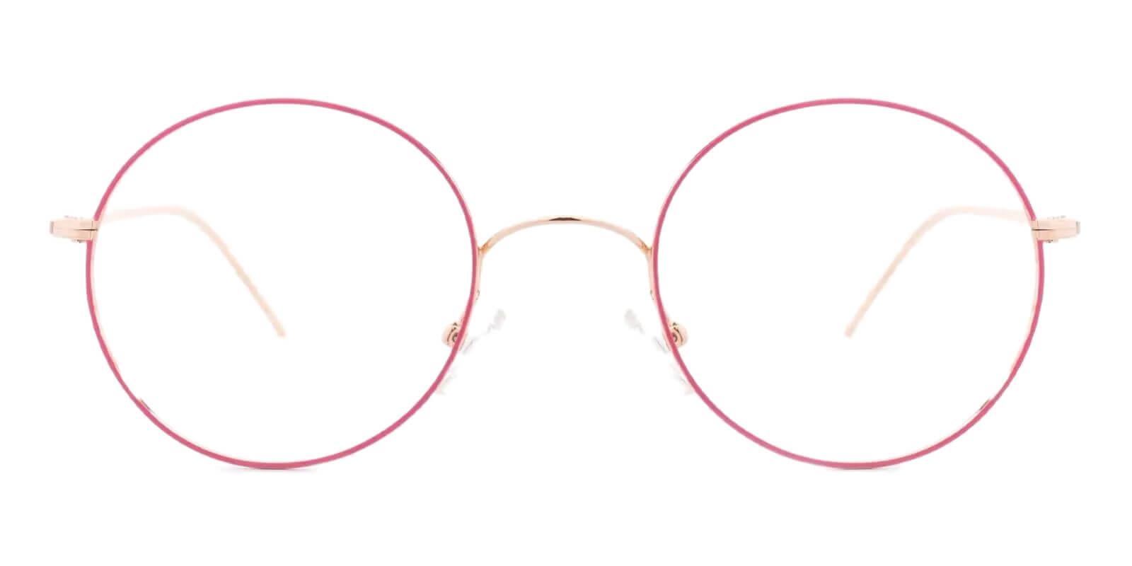 Zoey Pink Metal Eyeglasses , Lightweight , NosePads Frames from ABBE Glasses