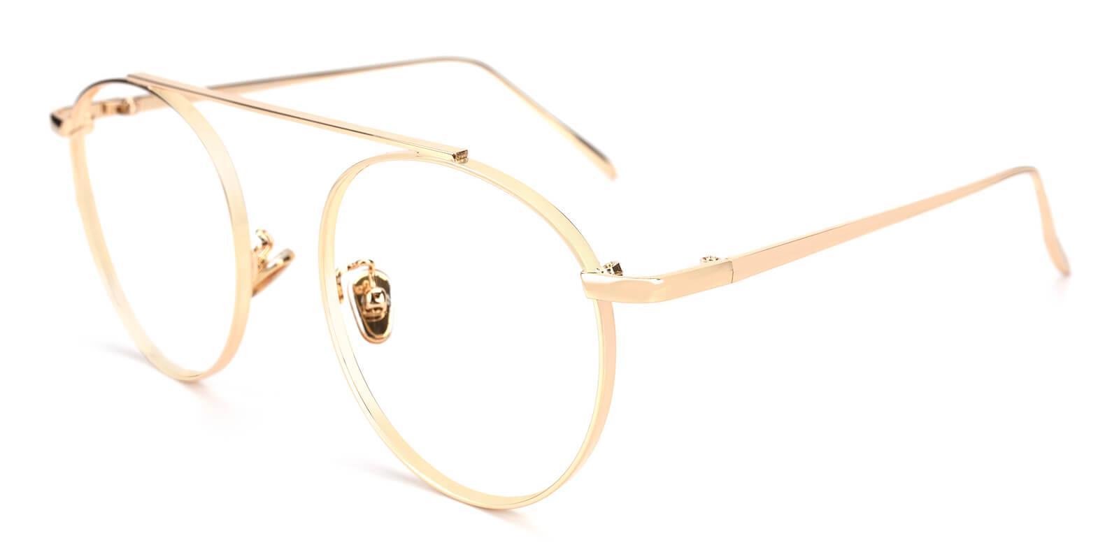 felic Gold Metal Eyeglasses , NosePads Frames from ABBE Glasses