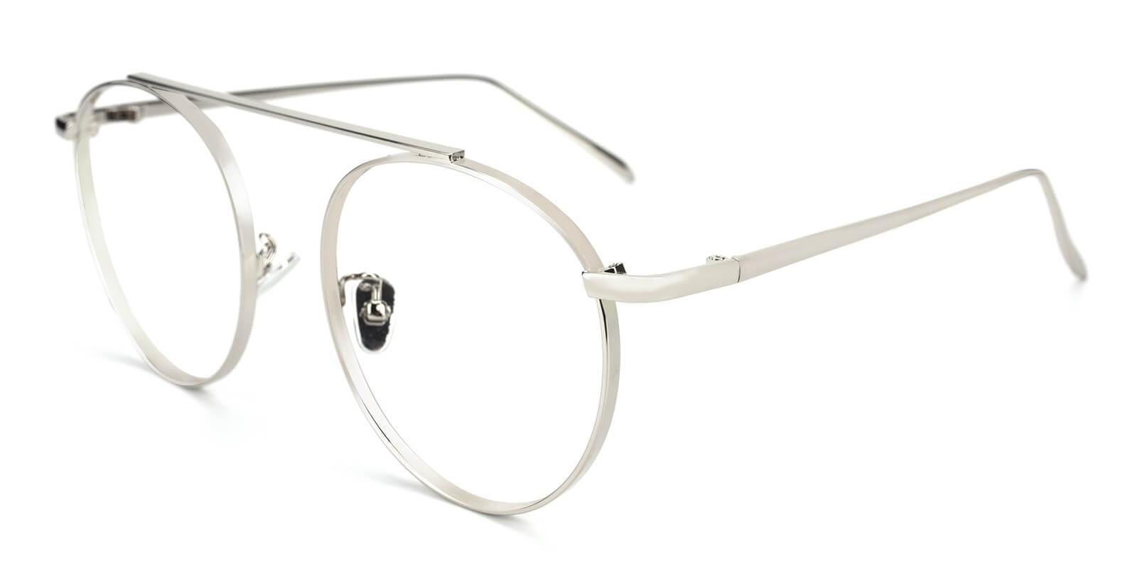 felic Silver Metal Eyeglasses , NosePads Frames from ABBE Glasses
