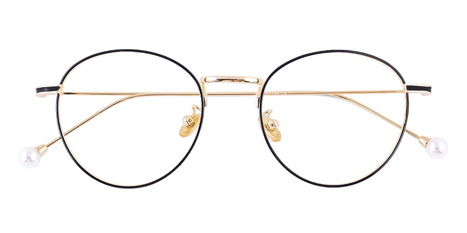 Pearl Gold Metal Eyeglasses , NosePads Frames from ABBE Glasses