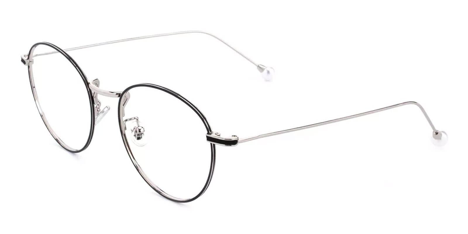 Pearl Silver Metal Eyeglasses , NosePads Frames from ABBE Glasses