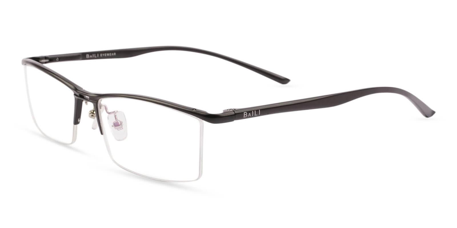 Mateo Black Metal Eyeglasses , SpringHinges , NosePads Frames from ABBE Glasses