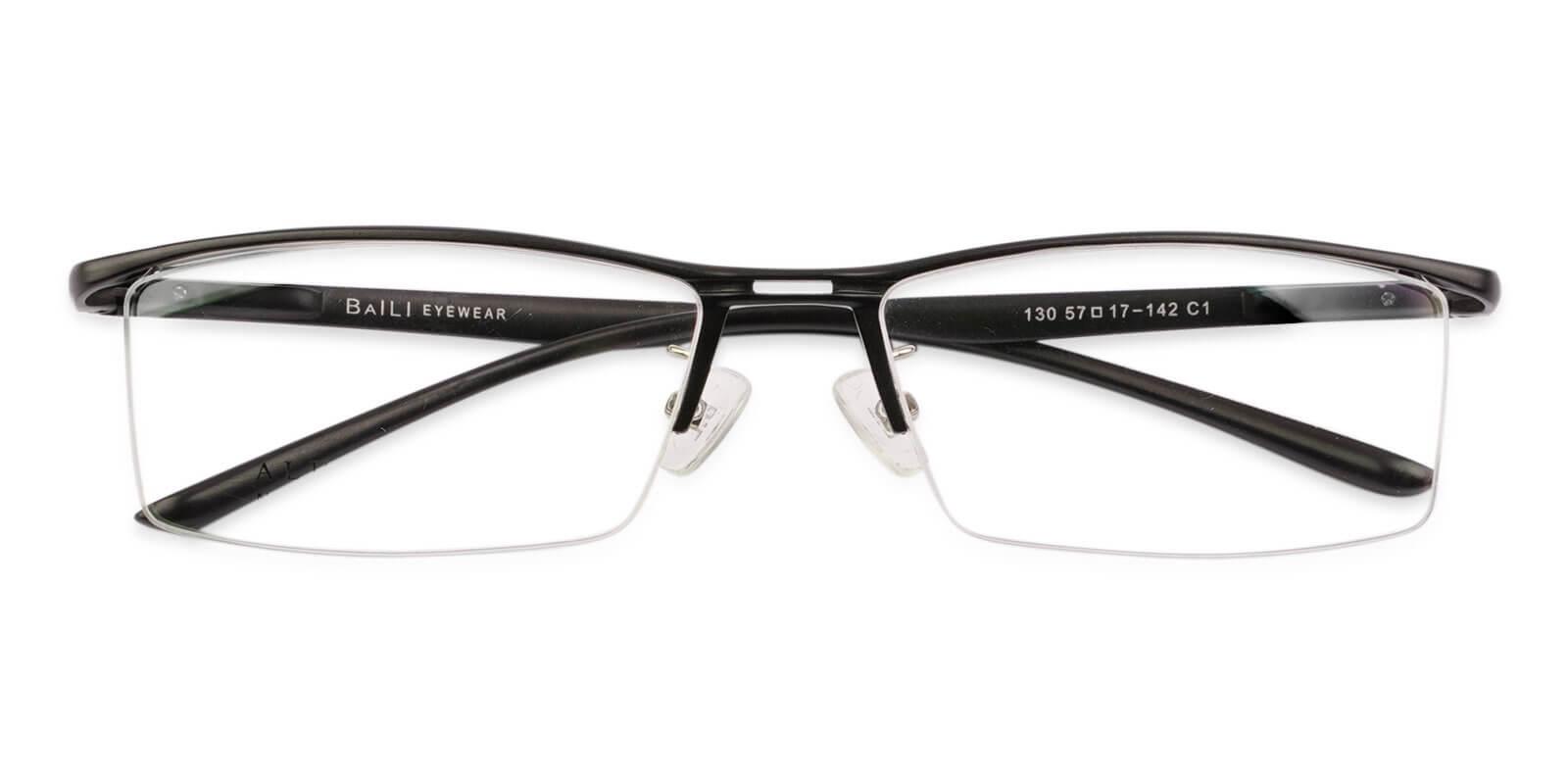 Mateo Black Metal Eyeglasses , NosePads , SpringHinges Frames from ABBE Glasses