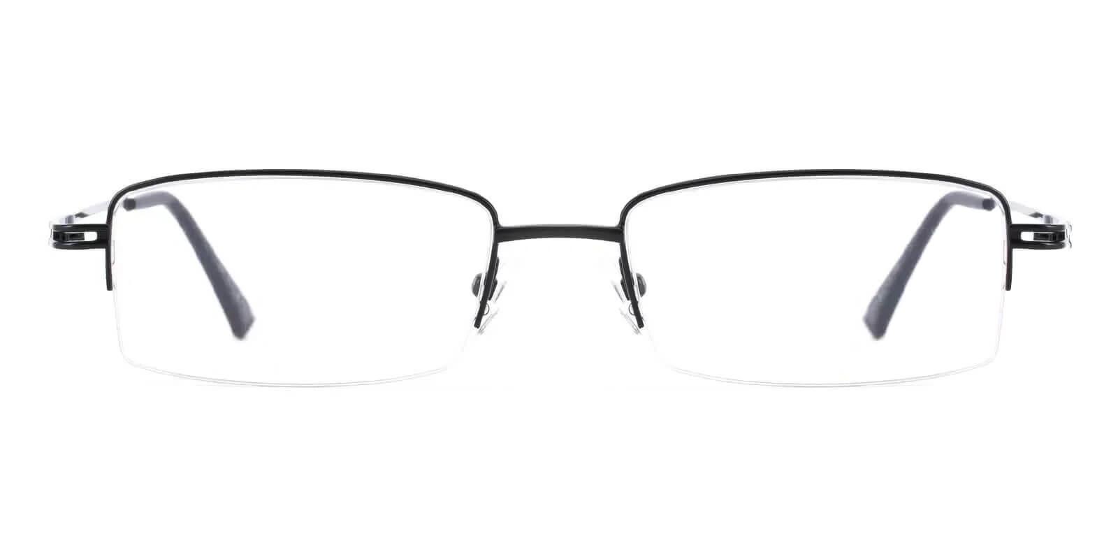 Connor Silver Rectangle Glasses, Semi Rim Metal Frames | ABBE Glasses