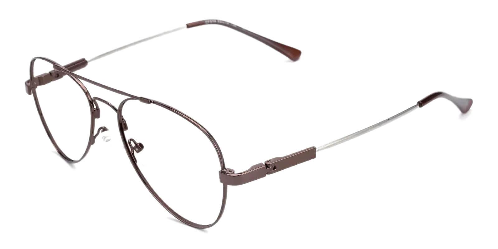 Hunter Brown Metal Eyeglasses , NosePads Frames from ABBE Glasses