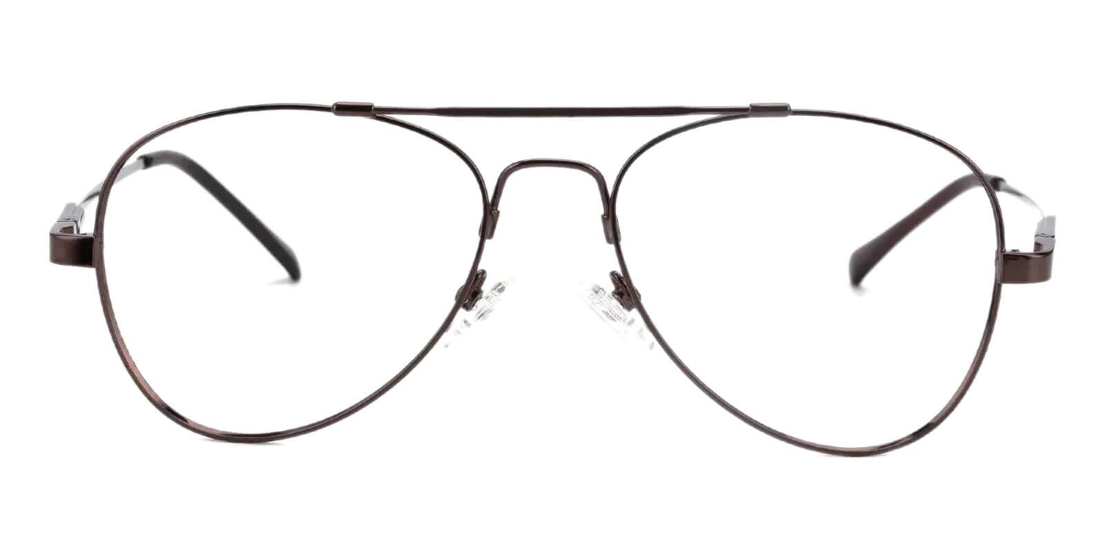 Hunter Brown Metal Eyeglasses , NosePads Frames from ABBE Glasses