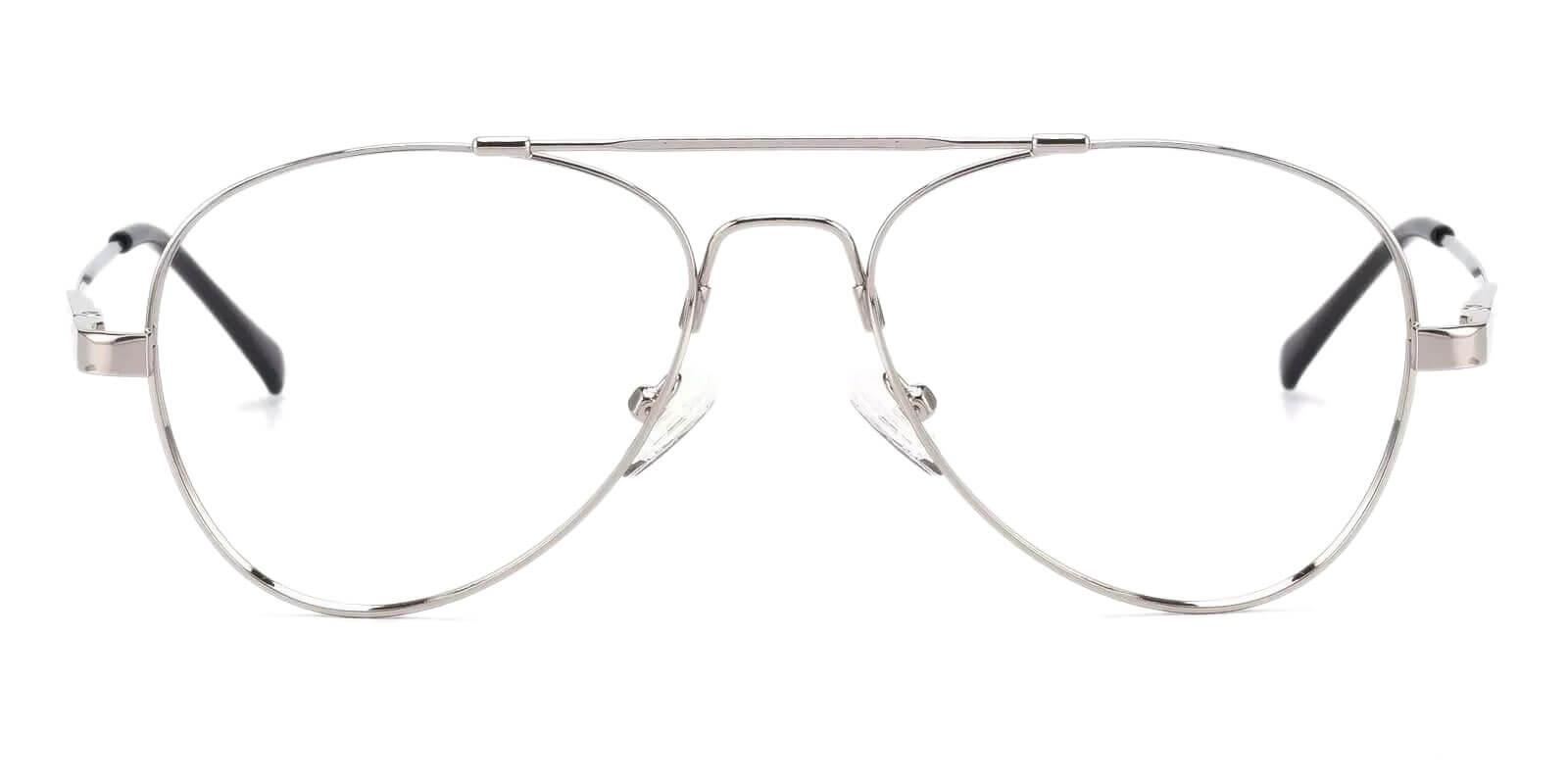 Hunter Silver Metal Eyeglasses , NosePads Frames from ABBE Glasses