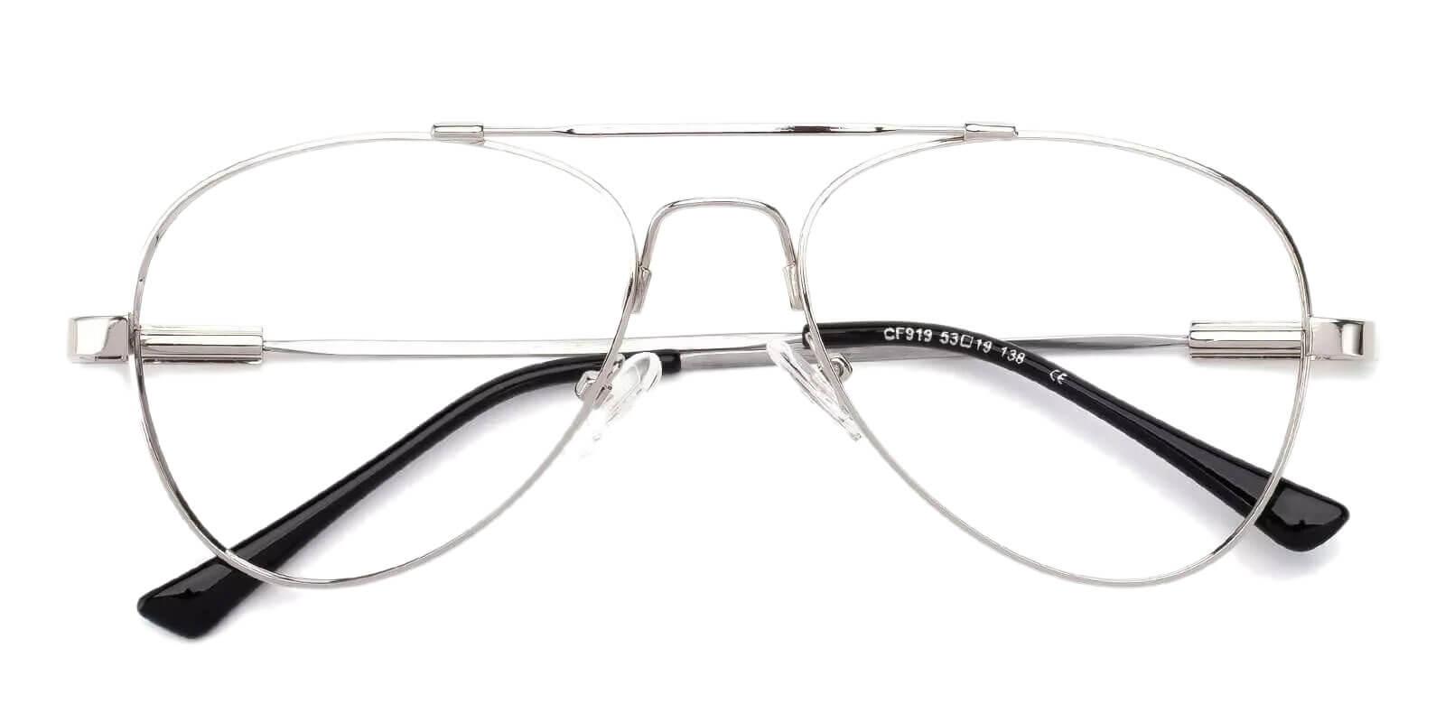 Hunter Silver Metal Eyeglasses , NosePads Frames from ABBE Glasses