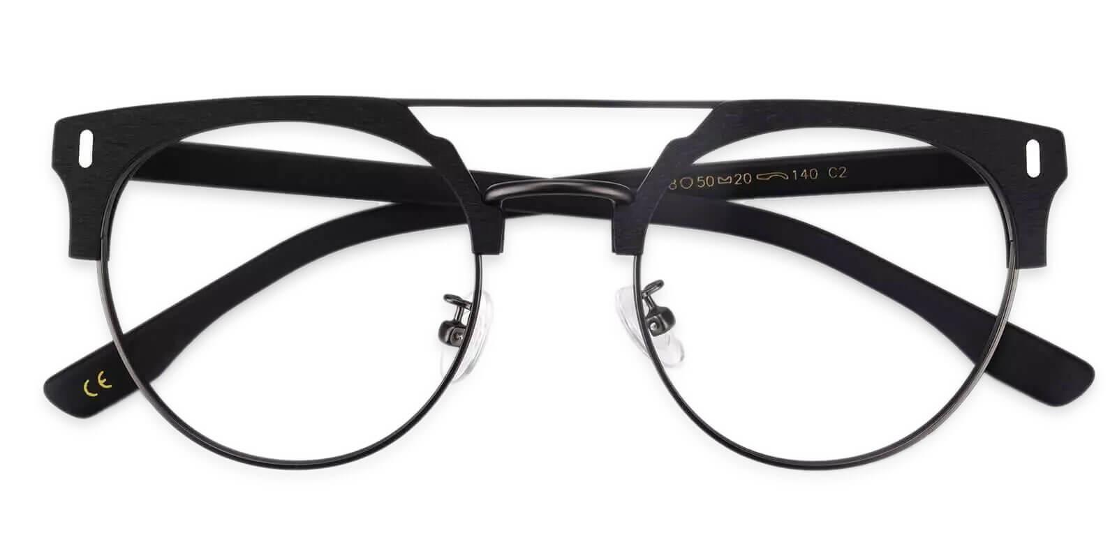 Woonsocket Black Combination Eyeglasses , NosePads Frames from ABBE Glasses