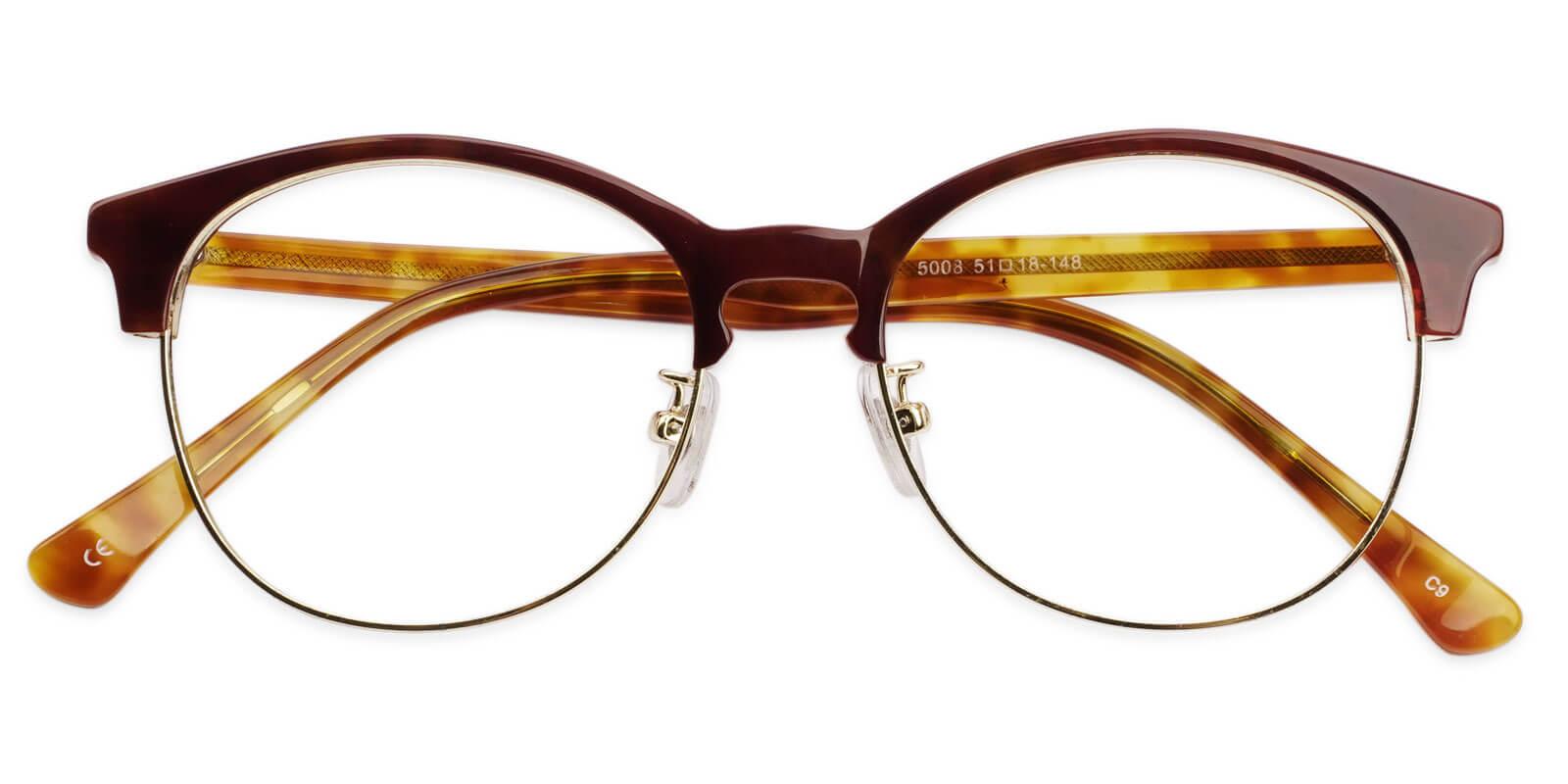 Hazel Brown Combination Eyeglasses , NosePads Frames from ABBE Glasses