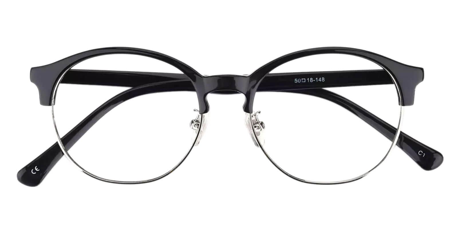 Pelsor Black Combination Eyeglasses , NosePads Frames from ABBE Glasses