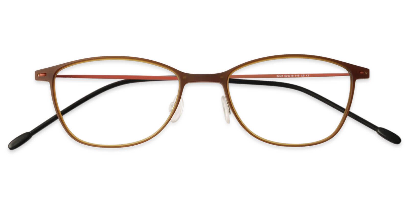 Pridgen Brown Combination Eyeglasses , Lightweight , NosePads Frames from ABBE Glasses