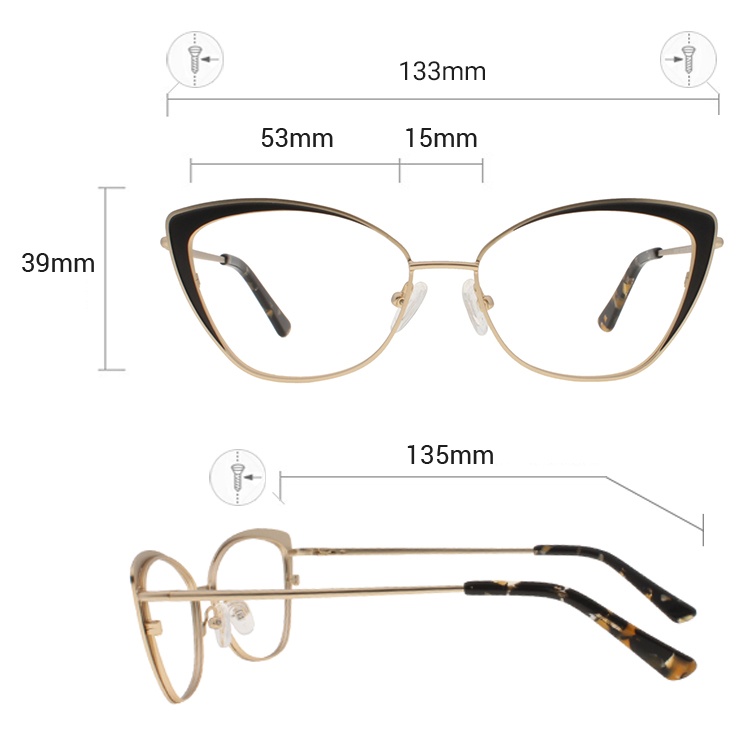 Paisley - Cat Eye Gold Frames Glasses | ABBE Glasses