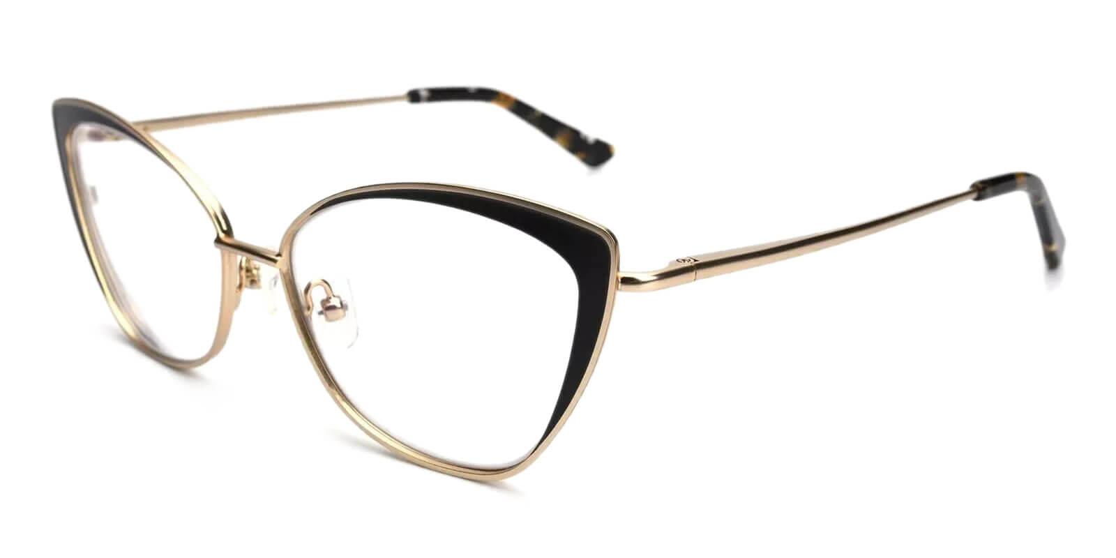 Paisley Gold Metal Eyeglasses , NosePads , SpringHinges Frames from ABBE Glasses