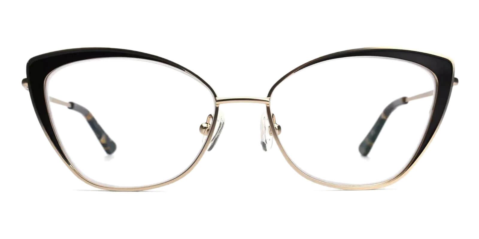 Paisley Gold Metal Eyeglasses , NosePads , SpringHinges Frames from ABBE Glasses