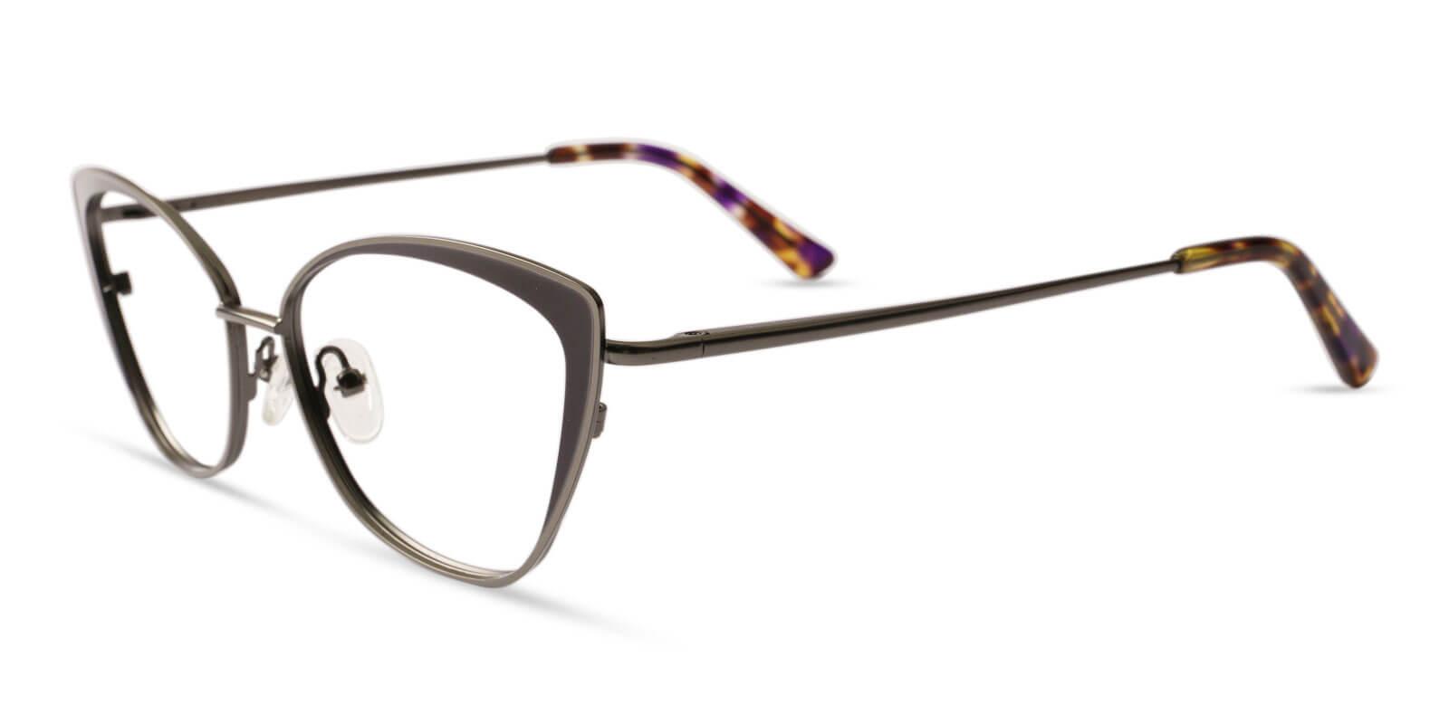 Paisley Gun Metal Eyeglasses , NosePads , SpringHinges Frames from ABBE Glasses