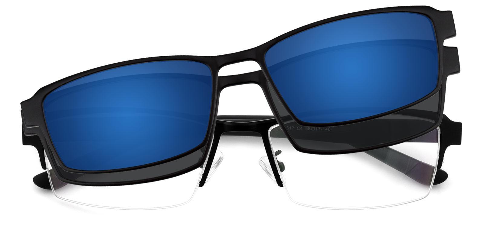 Afghanistan Clip-On Black TR Eyeglasses , NosePads Frames from ABBE Glasses