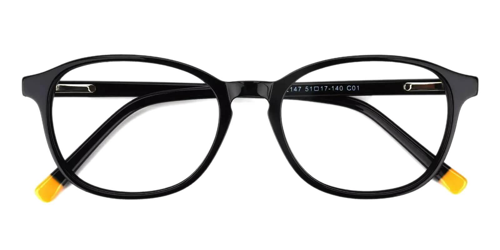Brunei Black Acetate Eyeglasses , SpringHinges , UniversalBridgeFit Frames from ABBE Glasses