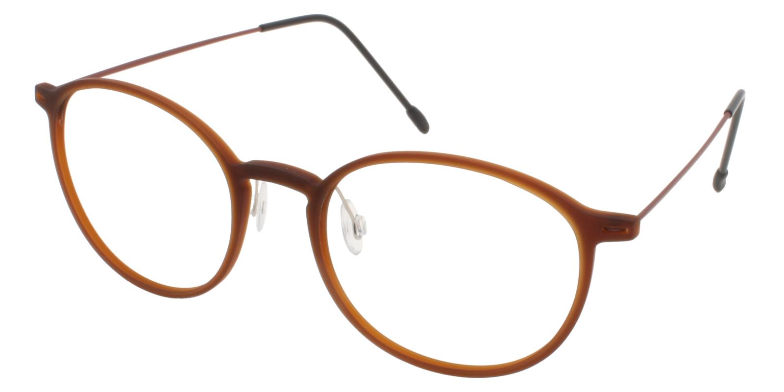 Gambia Brown Combination Eyeglasses , Lightweight , NosePads Frames from ABBE Glasses