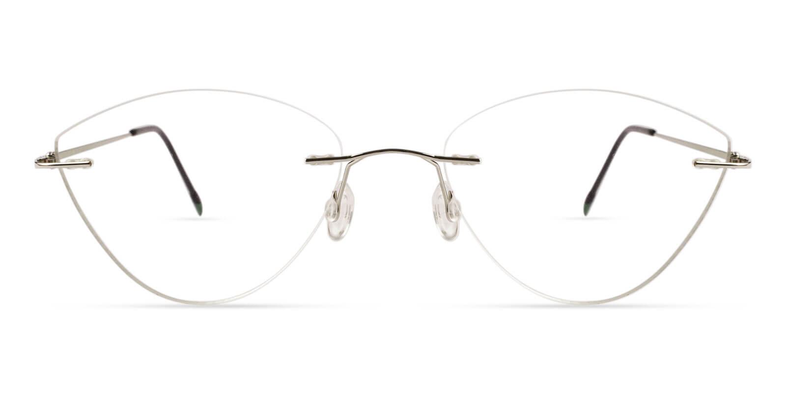 Congo Silver Metal Eyeglasses , NosePads Frames from ABBE Glasses