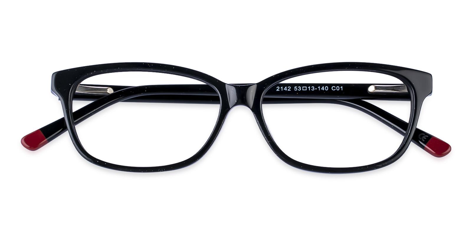 Cyprus Black Acetate Eyeglasses , SpringHinges , UniversalBridgeFit Frames from ABBE Glasses
