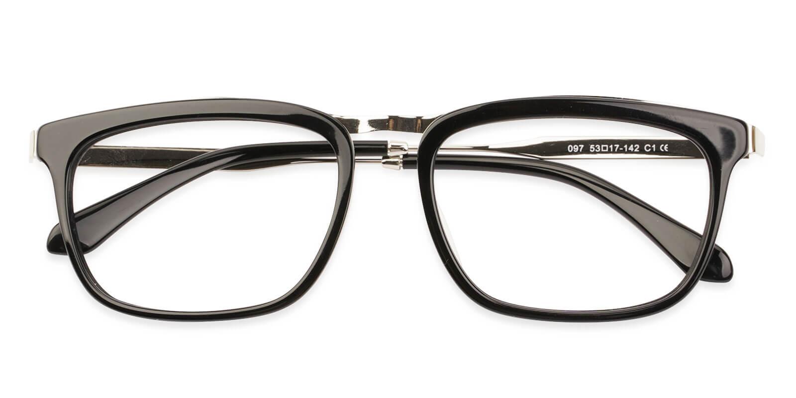Audrey Black Acetate , Metal Eyeglasses , UniversalBridgeFit Frames from ABBE Glasses