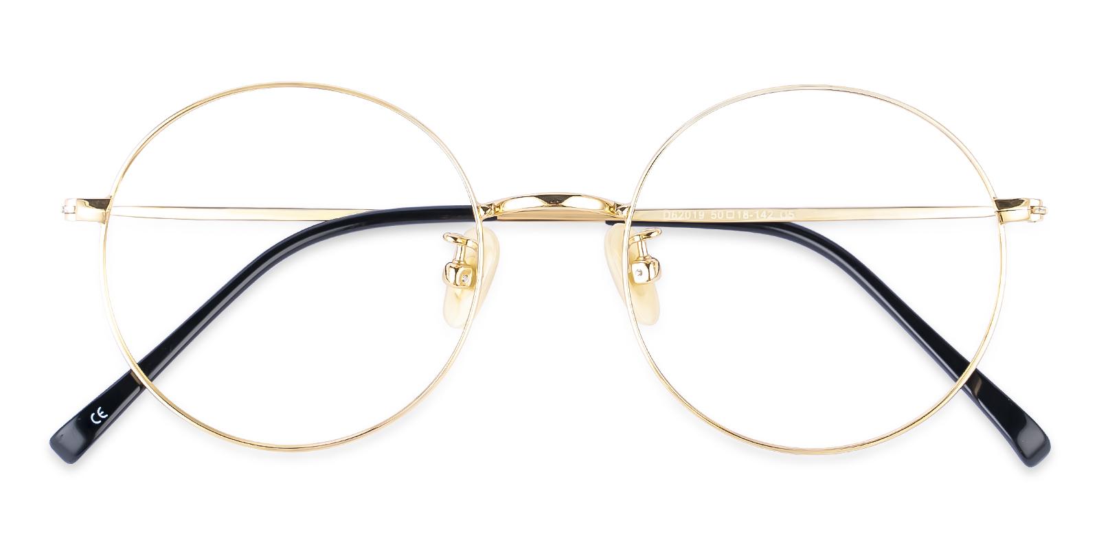 Zoe Gold Titanium Eyeglasses , Lightweight , NosePads Frames from ABBE Glasses