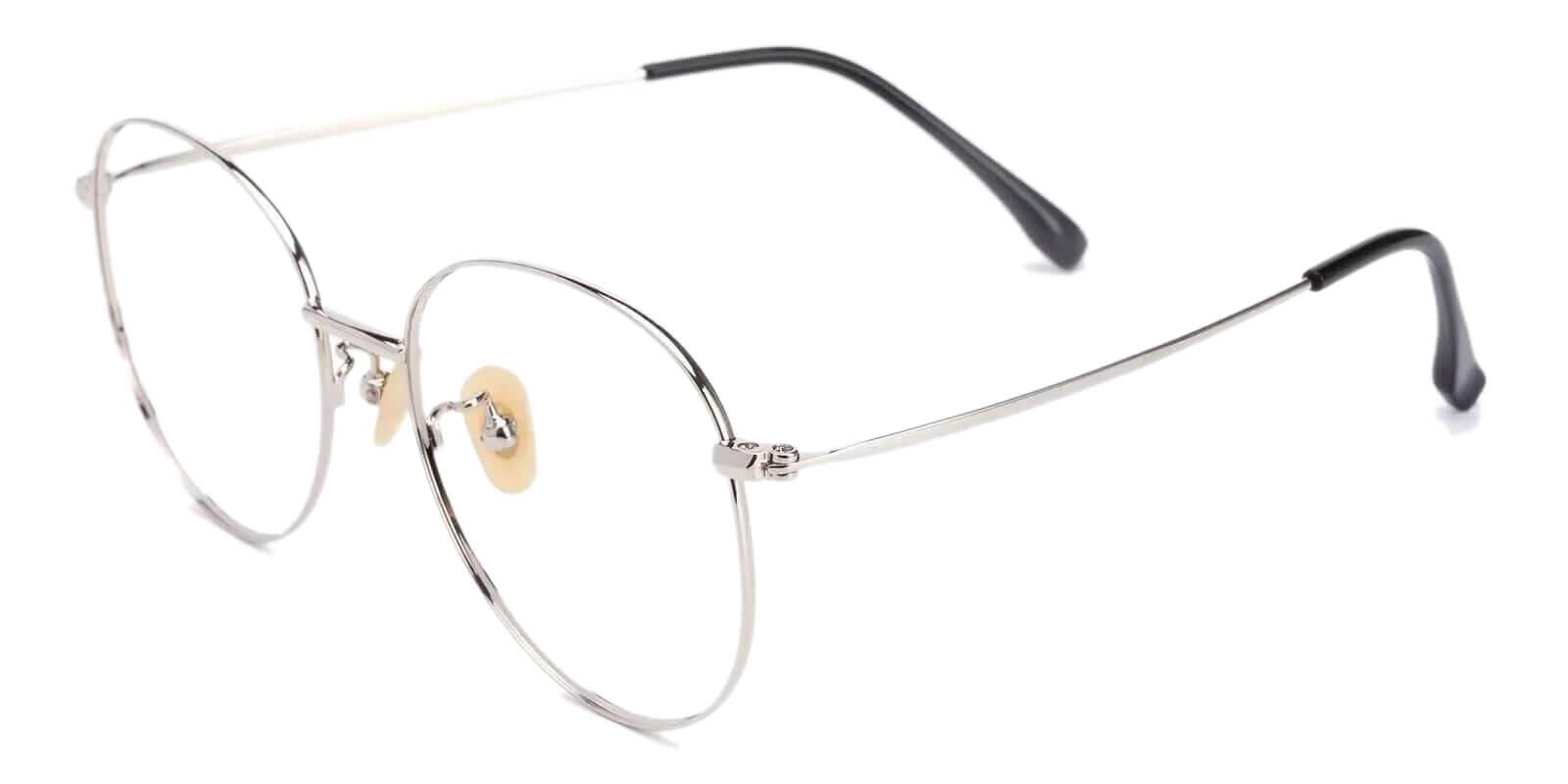 Mongolia Silver Titanium Eyeglasses , Lightweight , NosePads Frames from ABBE Glasses